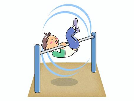 鉄棒で回転する男の子 鉄棒,回転,子ども,男の子,楽しい,わんぱく,元気,運動,まわる,くるくるのイラスト素材