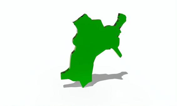 日本_宮城県単独_緑 宮城県,宮城,緑,日本,地図,都道府県,立体,強調,県,国土のイラスト素材