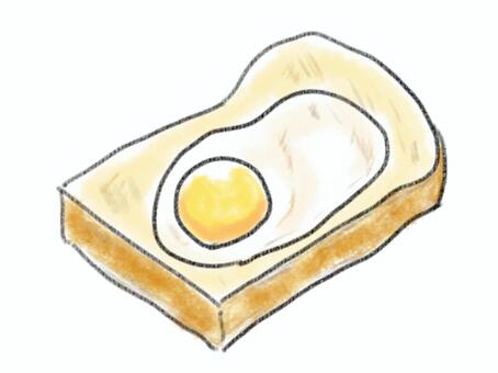 Illustration, plain bread, egg, fried egg, JPG and PNG