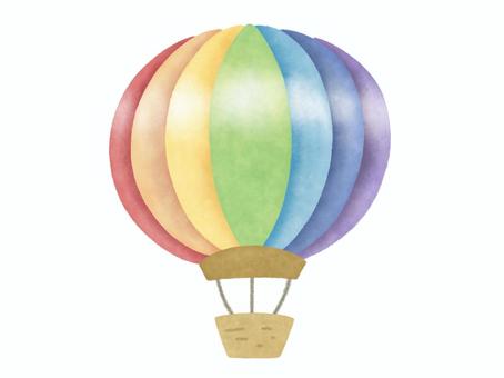 Illustration, balloon, hot air balloon, rainbow-colored, 