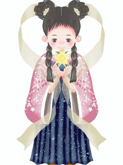 Orihime (with Hagoromo), JPG and PNG Orihime (with Hagoromo), tanabata, orihime, summer, JPG and PNG
