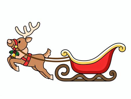 そりとトナカイ クリスマス,サンタクロース,トナカイ,そり,聖夜,ジングルベルのイラスト素材