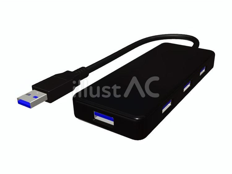 USBハブ USBハブ usbハブ,usb,usbポートのイラスト素材