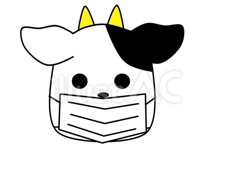 牛の鼻マスク 牛,マスク,不織布マスクのイラスト素材