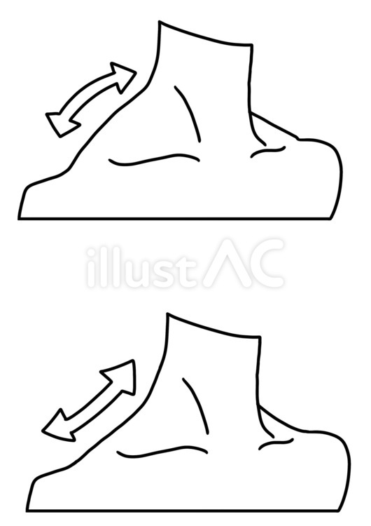 僧帽筋の変化と矢印　線画 僧帽筋,肩,筋肉のイラスト素材
