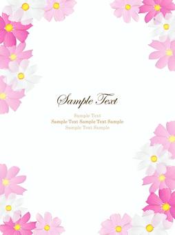 コスモスのフレーム、背景34 コスモス,秋桜,フレーム,背景,水彩,手描き,秋,花,枠,飾り枠のイラスト素材