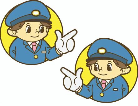 指差し確認する鉄道員