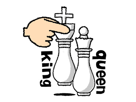 キングとクイーン チェス,駒,king,queen,ゲーム,pop調,手描き,挿絵,ワンポイント,素材のイラスト素材