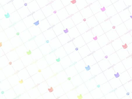 すかしsampleカラー半透明③猫と肉球 猫,肉球,ウォーターマーク,透かし,透過,シンプル,あしらい,模様,かわいい,背景のイラスト素材