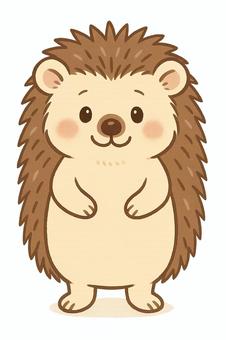 よちよち歩くハリネズミ