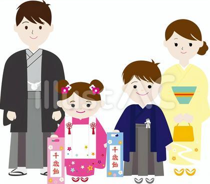 七五三家族イラスト
