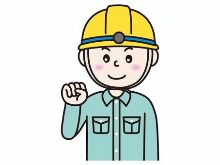 工事作業人(ガッツ) 工事作業人(ガッツ) 人物,工事現場,働く人,ヘルメット,作業人のイラスト素材