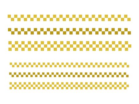 格子柄　ラインセット　黄色 格子柄,ライン,セット,お正月,黄色,シンプルのイラスト素材