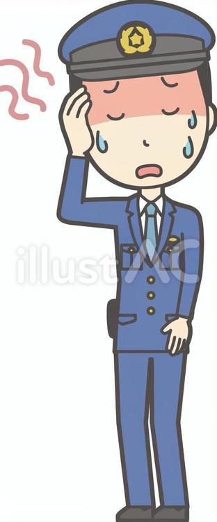  男性警察官-374-全身 警察官,警官,熱のイラスト素材