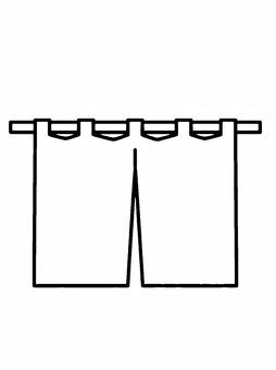 暖簾 暖簾,シンプル,白黒,デジタル,線画のイラスト素材