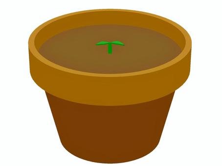 Flowerpot with sprouts, , JPG and PNG