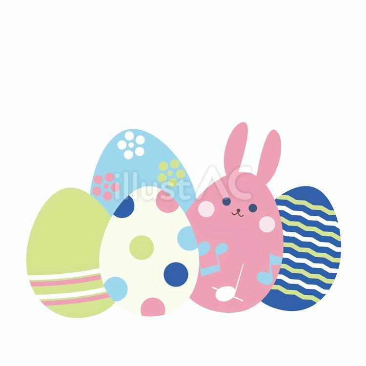 イースターエッグ集合体の挿絵 かわいい,春,素材のイラスト素材