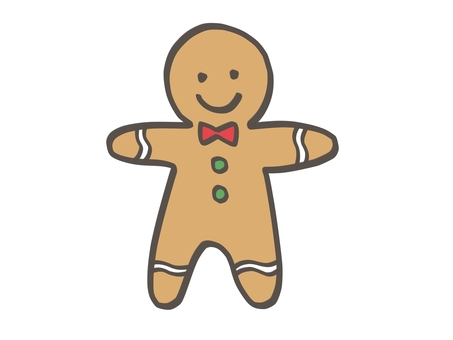 クリスマス　ジンジャーブレッドマン ジンジャーブレッドマン,ジンジャーマン,ジンジャークッキー,クリスマス,クッキー,人形,ビスケット,お菓子,おやつ,オーナメントのイラスト素材