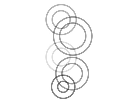 水面・波紋・重なり合うモノクロの輪ライン 飾り罫,円,輪,波紋,背景,水面,重なり,サークル,モノクロ,白黒のイラスト素材