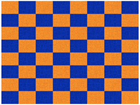 三崩し市松模様の壁紙　青　橙色 三崩し模様,市松模様,壁紙,背景,ポストカード,柄,パターン,和風,和柄,縁起のイラスト素材