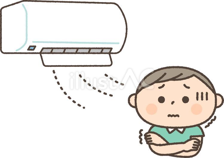 冷房が効き過ぎて寒い男の子 人物,子供,冷房のイラスト素材