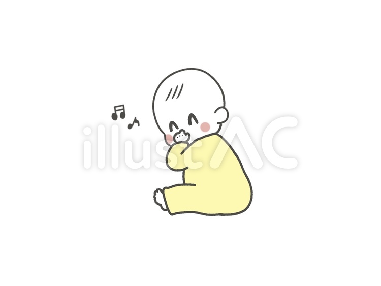 ごきげんあかちゃん　お座り あかちゃん,かわいい,シンプルのイラスト素材