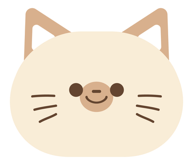 ねこちゃん（シャム猫） 猫,動物,かわいい,シャム猫,ひげ,アイコン,イラストのイラスト素材