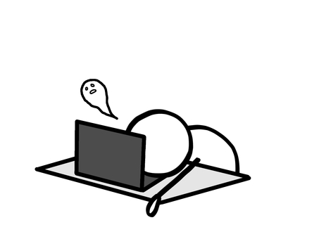 モノクロ棒人間　過労死 棒人間,人,モノクロ,働く,白黒,モノトーン,過労,ワークライフバランス,ブラック企業,過労死のイラスト素材