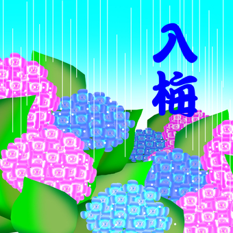 Illustration, mod, hortensia, flor, 