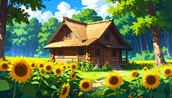 夏のログハウス
