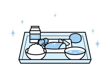 おいしい給食のイメージ06 食べ物,料理,給食,学校,小学校,中学校,高校,学園,献立,おいしいのイラスト素材