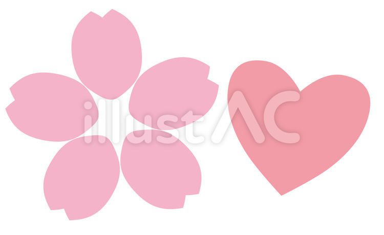 桜とハート2 桜,さくら,サクラのイラスト素材
