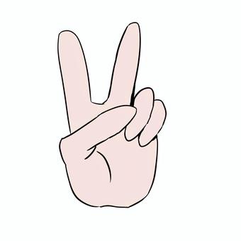 ピース ピース,手,シンプル,チョキ,肌色のイラスト素材