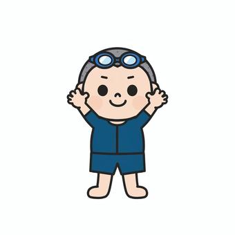 Illustration, rush guard, genderless swimwear, ultraviolet, 