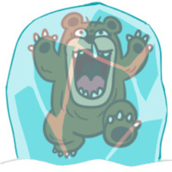 凍るクマ クマ,冬眠,凍る,鼻水,冬,寒い,雪のイラスト素材