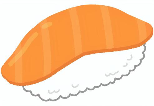 寿司（サーモン） 寿司,サーモン,鮭,食べ物,和食,シャリ,魚,日本食のイラスト素材