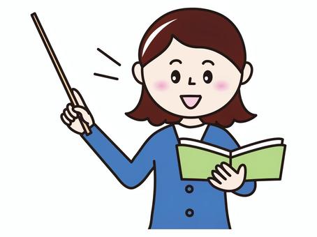 教師(指示棒） 人物,教師,先生,講師,指示棒のイラスト素材