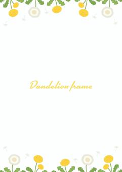 たんぽぽの春のフレーム04 春,たんぽぽ,タンポポ,背景,フレーム,花,手描き,おしゃれ,かわいい,枠のイラスト素材