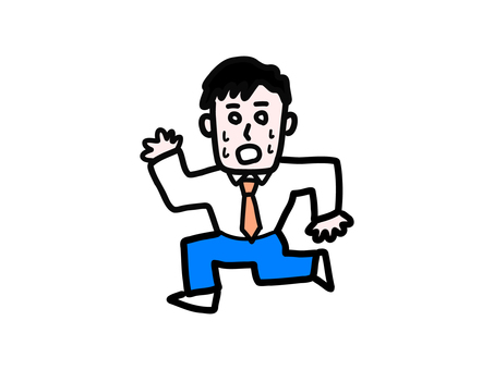 office worker running, run, hurry up, be impatient, JPG, PNG and AI