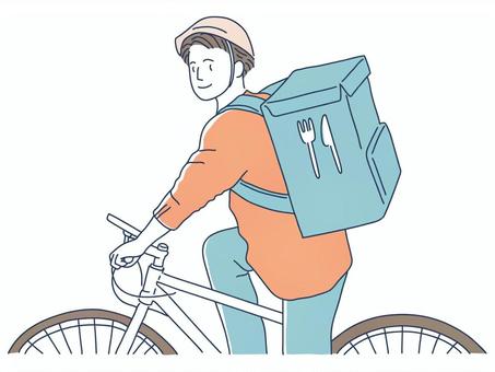 Meal delivery service, livraison, sortez, un homme, JPG, PNG and AI