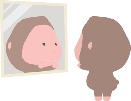 Mirror_monkey, , JPG, PNG and AI