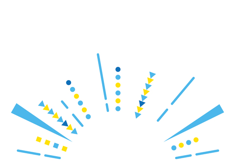 青色のポップな図形のサンバースト 集中線,効果線,ライン,円,三角形,ポップ,背景,透過のイラスト素材