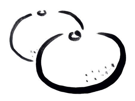 筆で描いたふうのみかん塗り絵 みかん,筆,塗り絵,シンプル,冬,食べ物,フルーツ,白黒,果物のイラスト素材