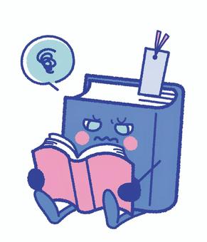 難しい本を読んでしかめっ面をしている本 本,読書,読む,難しい,勉強,わからない,考える,面白くない,知識,教養のイラスト素材