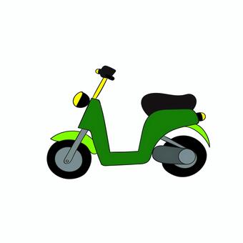 スクーター 031 スクーター,バイク,緑,二輪車,乗り物,ホイール,ハンドル,シート,ライト,イラストのイラスト素材