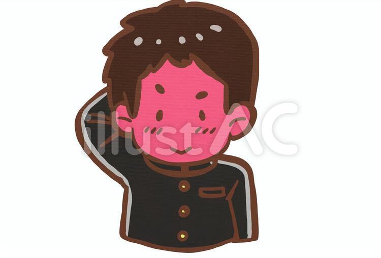 照れる男の子 照れる,男の子,手書きのイラスト素材