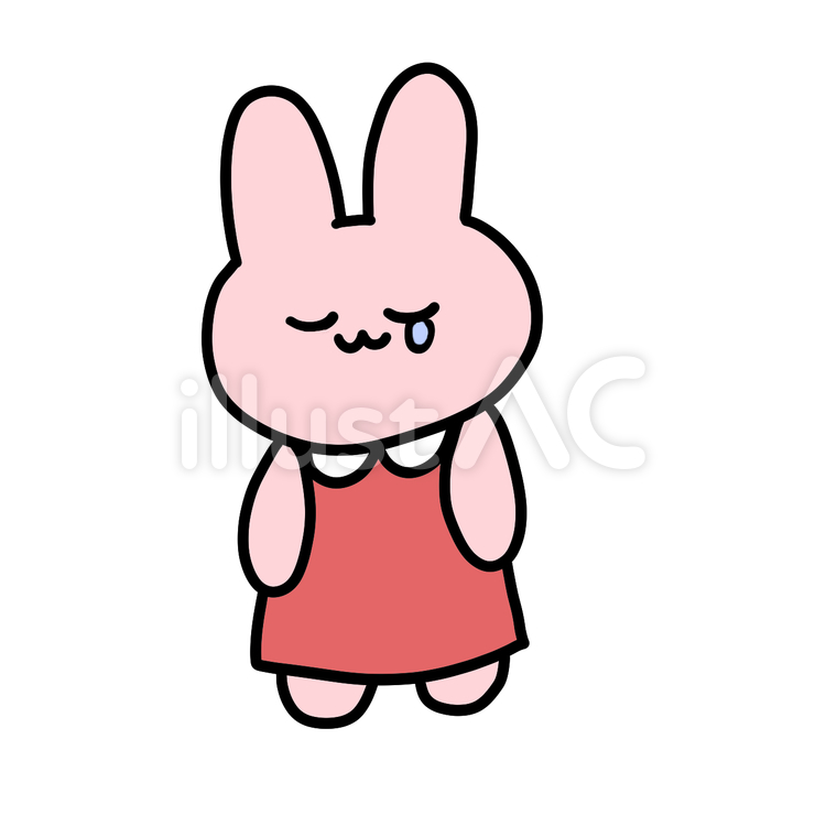 しょんぼりするうさぎ しょんぼり,泣く,悲しいのイラスト素材