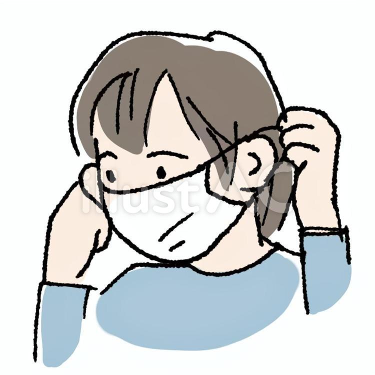 マスクをつける マスク,顔,耳のイラスト素材