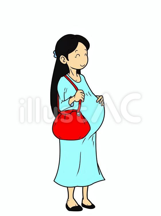 妊婦さん 妊婦,お母さん,赤ちゃんのイラスト素材