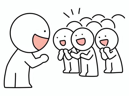 大勢の人に同意してもらえた棒人間 同意,賛同,棒人間,賛成,支持,ウケる,笑顔,楽しい,嬉しい,共感のイラスト素材